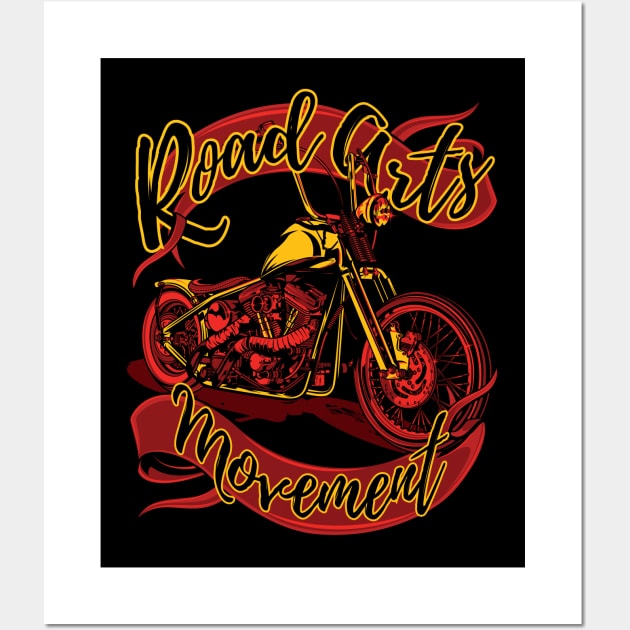 Road arts movement, old school bike, custome bike, Arts on the road Wall Art by Lekrock Shop